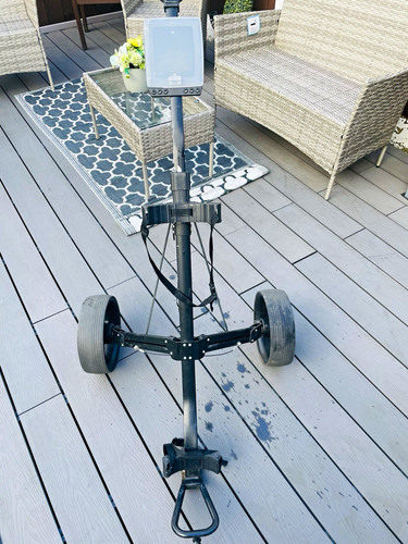 Black pull golf trolley - black,